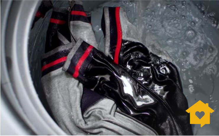 Laundry inside a washer